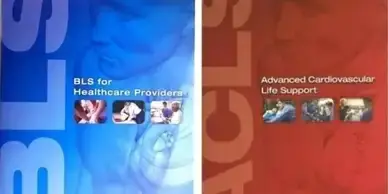 BLS and ACLS Training Materials for Healthcare Providers, Blue and Red Covers